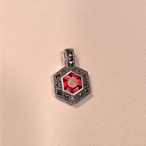 Sterling Silver & Garnet Pendant